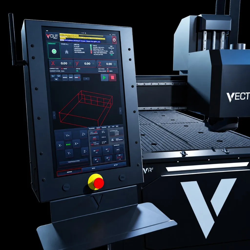 V-CUT on the operator station beside the Vector VR2 gantry